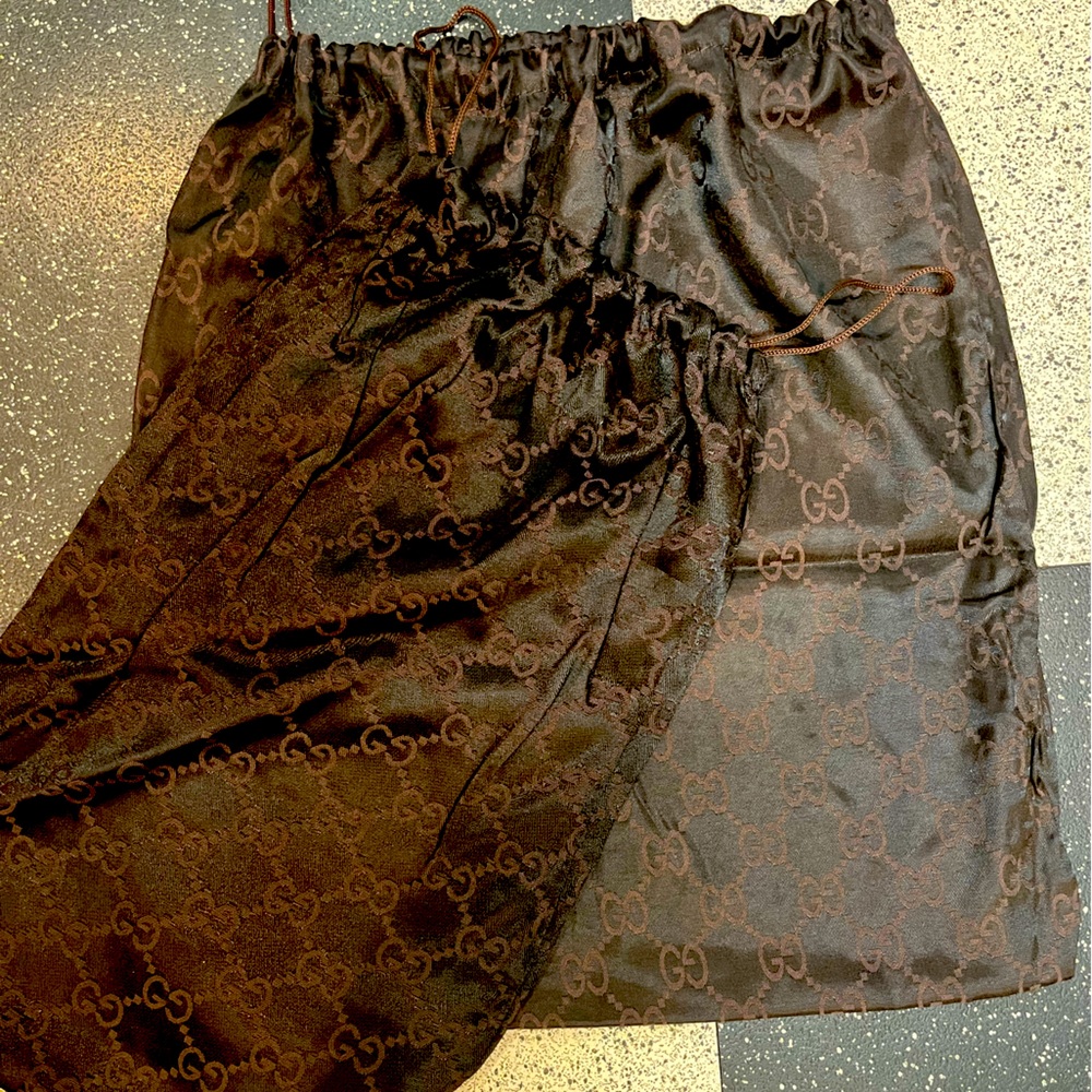 2 Gucci Brown GG All Over Logo, Purse / Shoe Dust Bag Cover Made in Italy